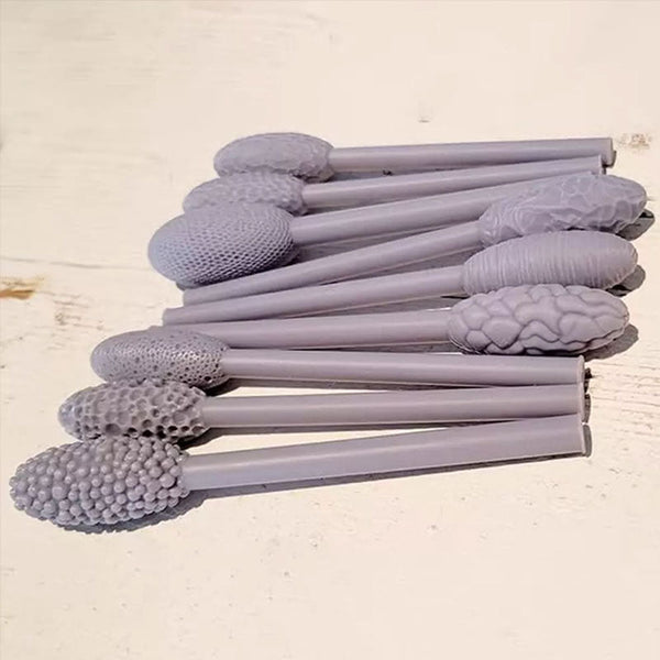 9 Piece Clay Art Texture Tool Sets Includes Pattern Rollers For Modeling Embossing Plaids With Hand Held Modelling Clay