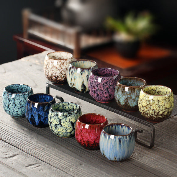 110Ml Kung Fu Tea Set Single Cup Tenmoku Glaze Jian Zhan Master Bowl Egg Shaped Small Teasets