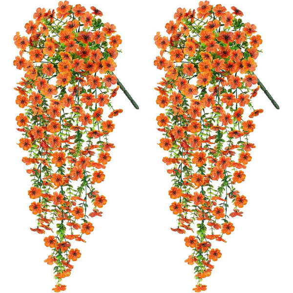 Purple Hanging Artificial Flowers Vines For Wedding Arch Home Garden Party Autumn Decor Fake Eucalyptus Plant 2 Pc Artificial Plants