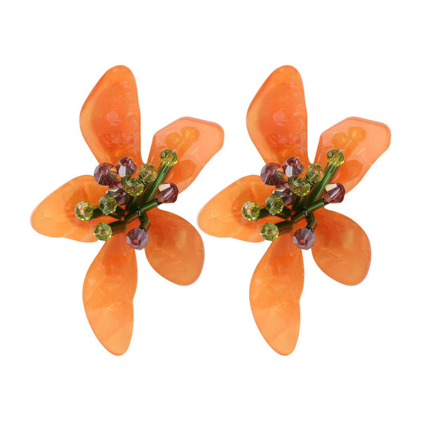 Veile Studios Acrylic Flower Retro Beach Style Trendy Womens Jewelry Accessories Earrings