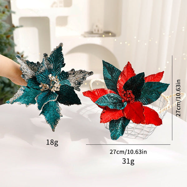 High End Christmas Flower Velvet Handmade Artificial Flowers Tree Decorations Ornaments Seasonal Decorations