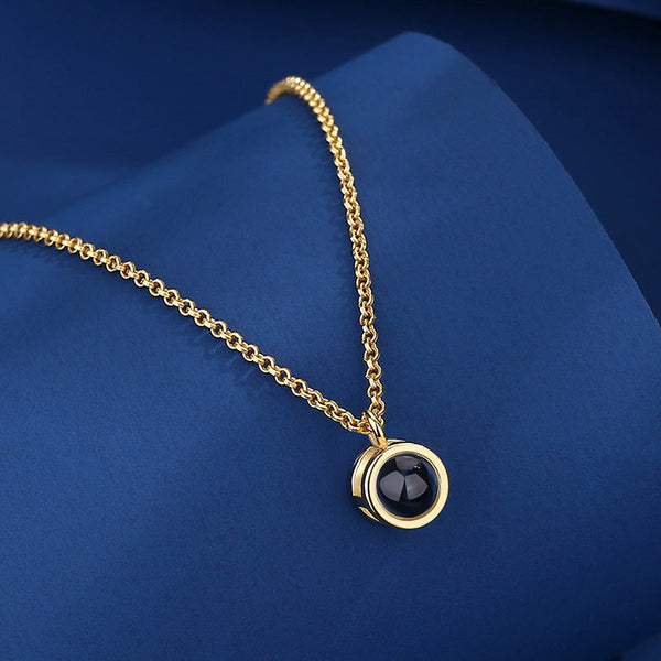 Necklace A Pair Of Men's And Women's Engraved Photos Projection I Love You Pendant Collarbone Chain Necklaces & Pendants