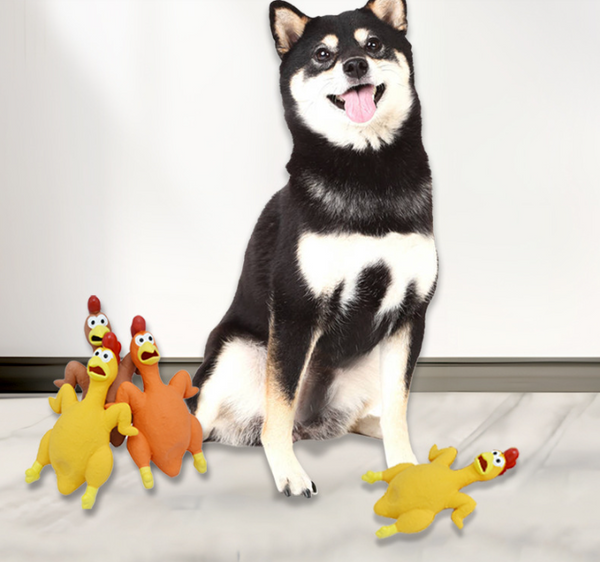 Pet Dog Toy Squeaky Chicken Latex Chew Resistant For Large And Medium Dogs Boredom Relief Sound Making Puppies Dog Toys