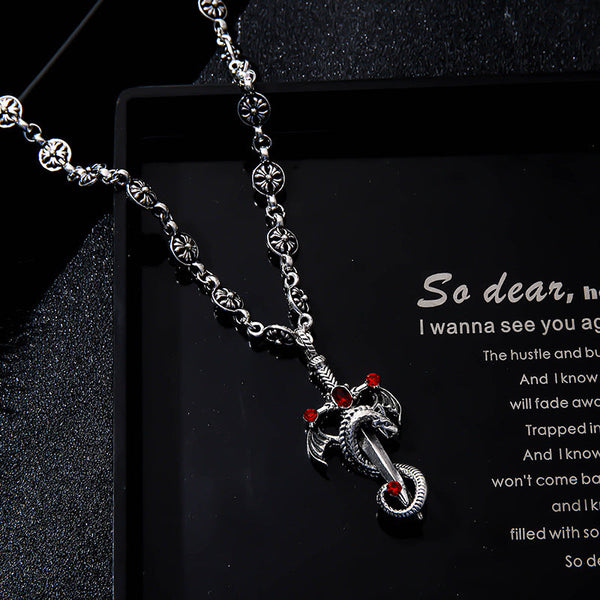 Electroplated Silver Grand Sword Pendant Cross Necklaces & Pendants
