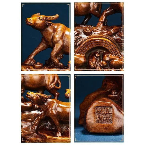 Decorations With The Five Bulls And Ox Qi Soaring Into Sky Zodiac Signs Home Living Room Wine Cabinet Sculptures & Figurines