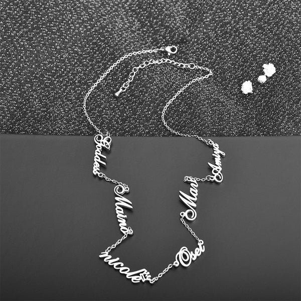 Personalized Name Necklace Stainless Steel English Letter Pendant Women's Jewelry With Multiple Names Necklaces & Pendants