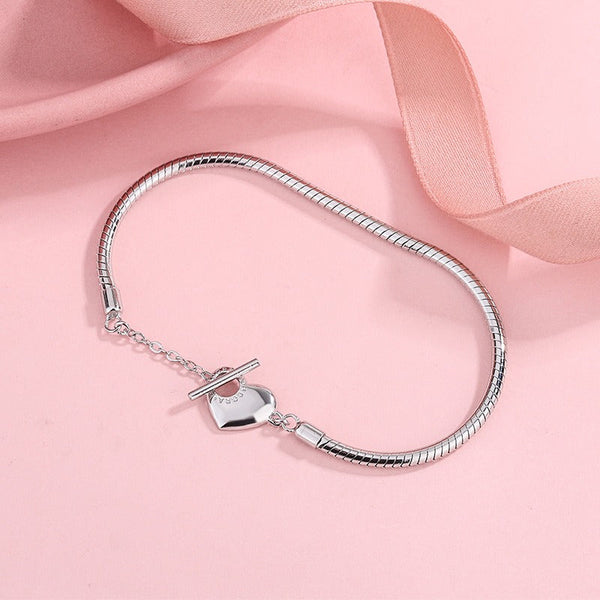 Veile Studios S925 Love Hollow Letter Bracelet For Men And Women Ot Buckle Simple Hand Jewelry Bracelets