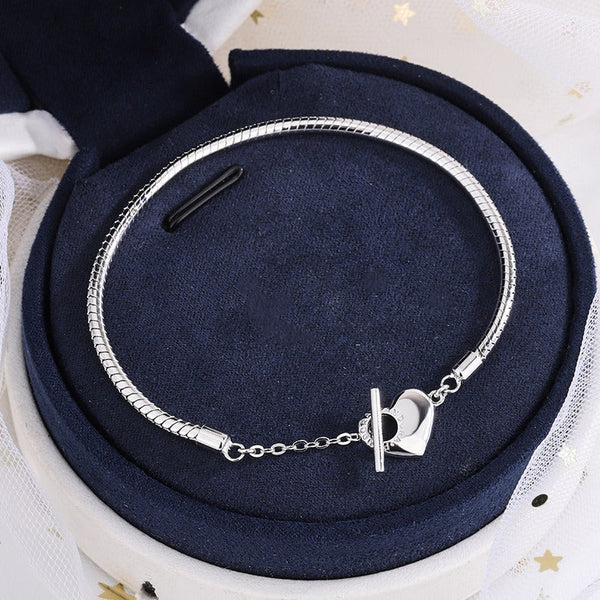 Veile Studios S925 Love Hollow Letter Bracelet For Men And Women Ot Buckle Simple Hand Jewelry Bracelets