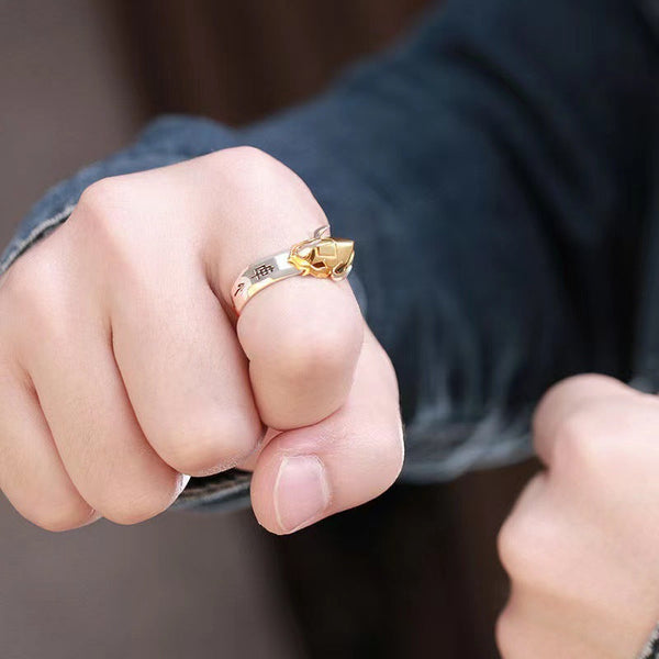 Sweet &Amp; Cool Style Digital Monster Ring Dragon Sword Metal Garurumon Anime Couple Matching Rings