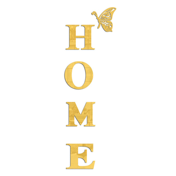 Home Butterfly Acrylic Mirror Wall Letter Stickers Background Wall Stickers