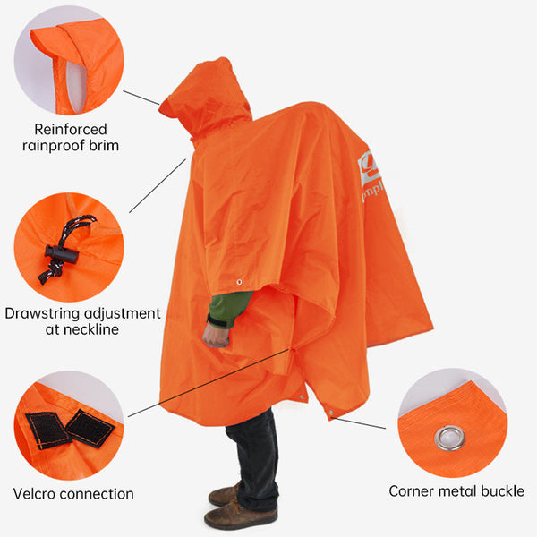 3 In 1 Waterproof Rain Poncho For Outdoor Use: Motorcycle Camping Hiking & Travel Raincoats