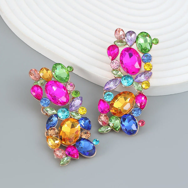 Veile Studios Full Diamond Square Women's Alloy Inlaid Exaggerated Earrings