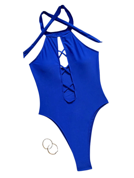 Jumpsuit  Bikini European American Swimsuit Women Neck Hanging Swimwear
