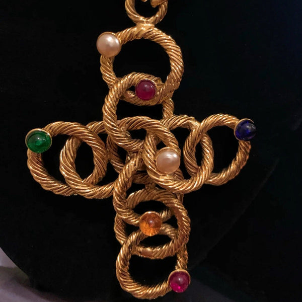 Veile Studios Medieval Fragrant Home Vegetarian Gold Cross Chain Necklace Copper Necklaces & Pendants