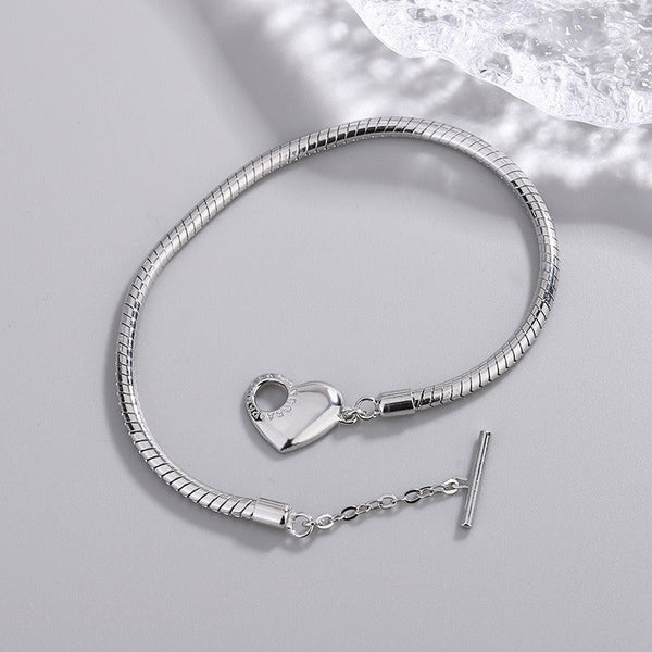 Veile Studios S925 Love Hollow Letter Bracelet For Men And Women Ot Buckle Simple Hand Jewelry Bracelets