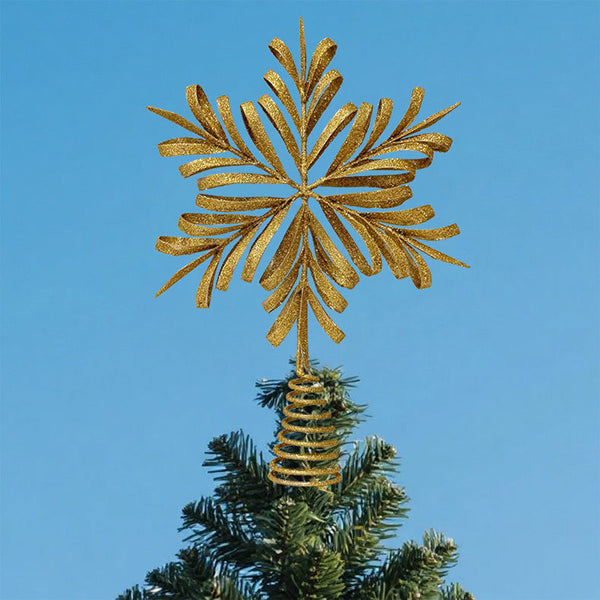 Christmas Tree Top Star Iron Hollow Snowflake Decoration Ornament Seasonal Decorations