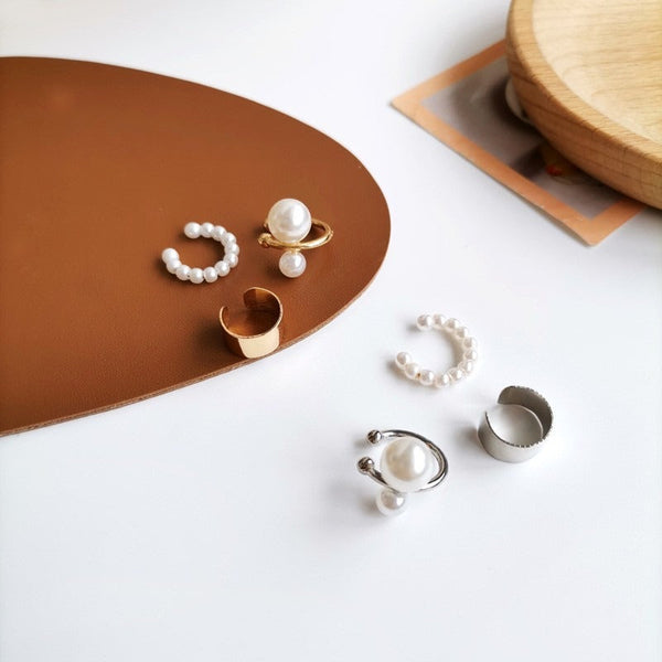 Veile Studios Retro Style Pearl Ear Bone Clip Without Piercing For Women High End Earrings