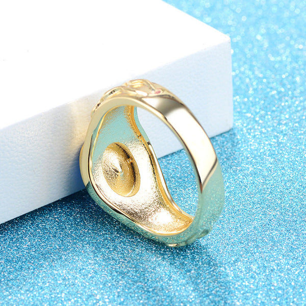 Simple Elegant Mens Ring Artificial Gemstones Silver Gold Plated Rings