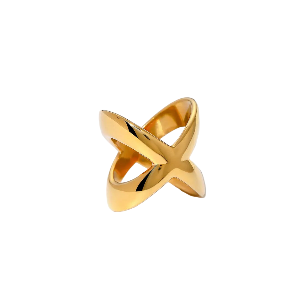 18K Gold Plated Crisscross Ring Rings