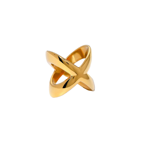 18K Gold Plated Crisscross Ring Rings