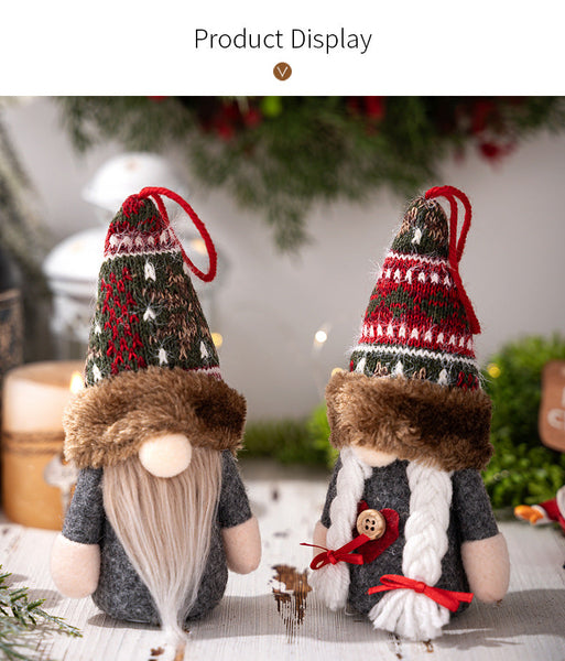 Christmas Decoration Rudolph Reindeer Ornament With Lights Cartoon Elf Led Hanging Figure Seasonal Decorations