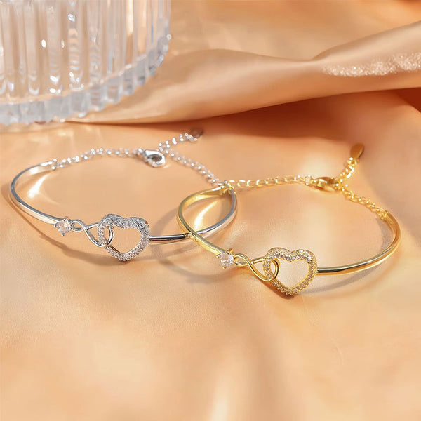 Infinite Symbol Hollow Heart Bracelet For Daughter With Gift Box Ideal Her Birthday Party Adult Bracelets