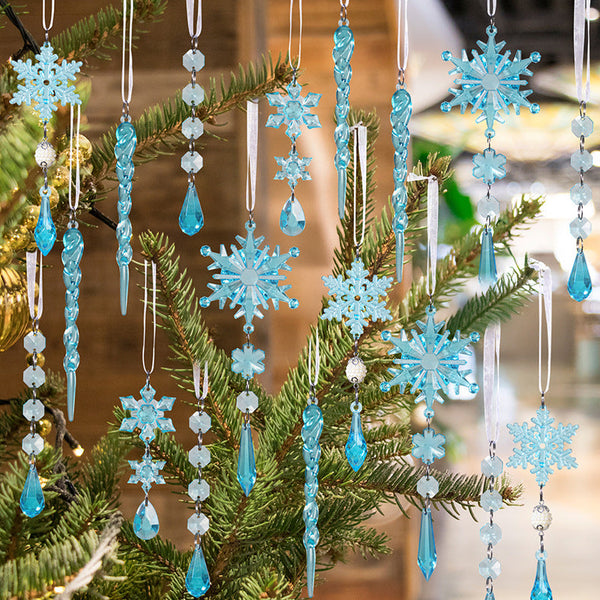 Hobe Cross Border New Christmas Decoration Items Transparent Snowflake Bayberry Ball Acrylic Ice Cone Seasonal Decorations