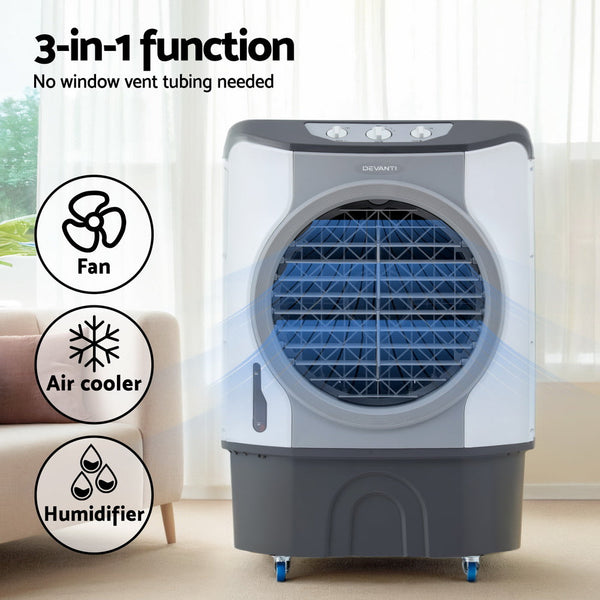 Devanti Evaporative Air Cooler Conditioner Commercial 45L Portable Air Conditioners