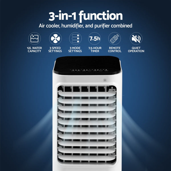 Devanti 12L Evaporative Air Cooler Conditioner Portable Air Conditioners