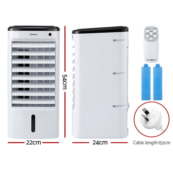 Devanti Evaporative Air Cooler Conditioner W/ Remote 4L Portable Air Conditioners