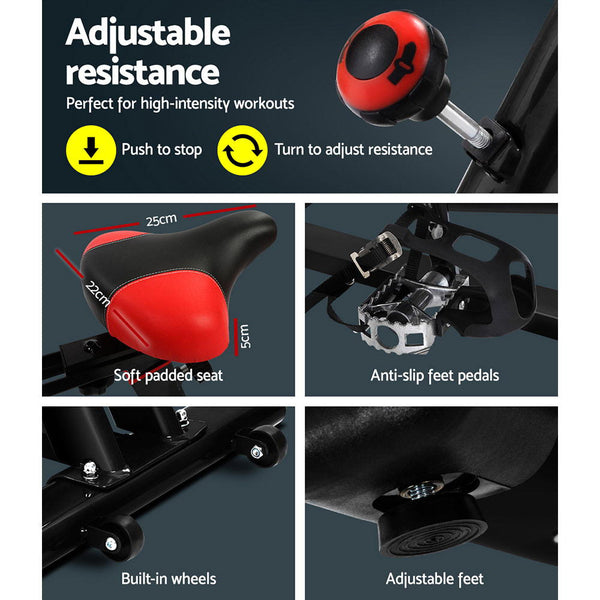 Everfit Spin Bike Exercise Flywheel Cycling Home Gym Fitness Indoor Cardio Exercise Bikes