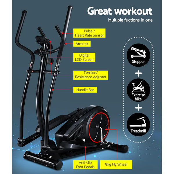 Everfit Exercise Bike Elliptical Cross Trainer Cardio Fitness Machine


Everfit Exercise Bikes