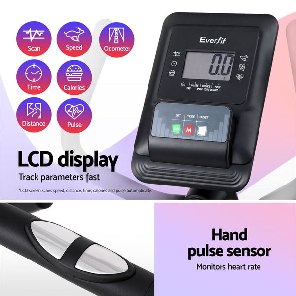 Everfit Recumbent Exercise Bike Magnetic Cycling Mesh Chair 120Kg Loading Exercise Bikes