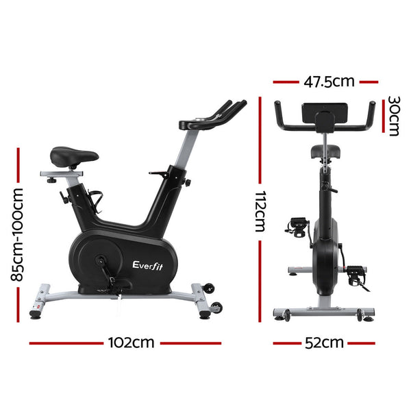 Everfit Exercise Bike Spin Electromagnetic Smart Home Fitness 24 Level Resistance 120Kg Bluetooth Exercise Bikes