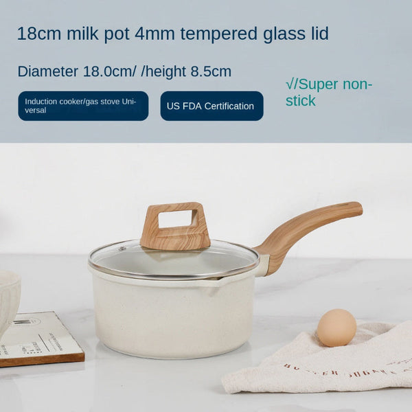 Medical Stone Non Stick Pot Soup Pot Stew Pot Frying Pan Wok Milk Pot Frying Pan Steaming Marble Granite Pot Set Casserole Pans