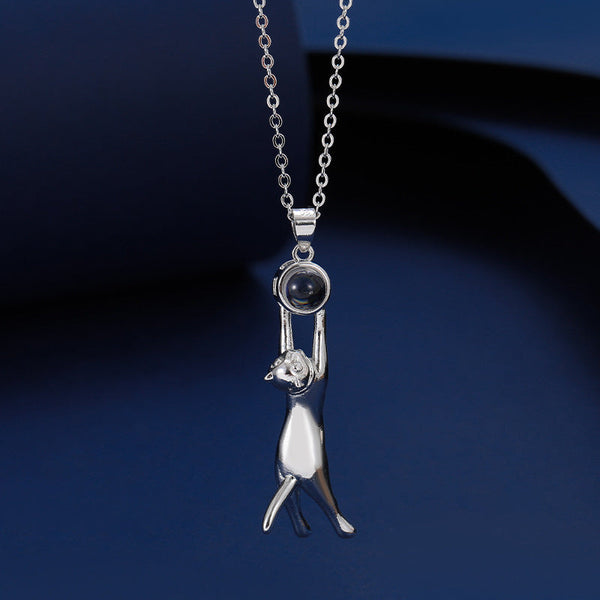 Simple And Versatile Kitten Nano Projection Pendant With 100 Languages I Love You In High Definition Color Photos Necklaces & Pendants
