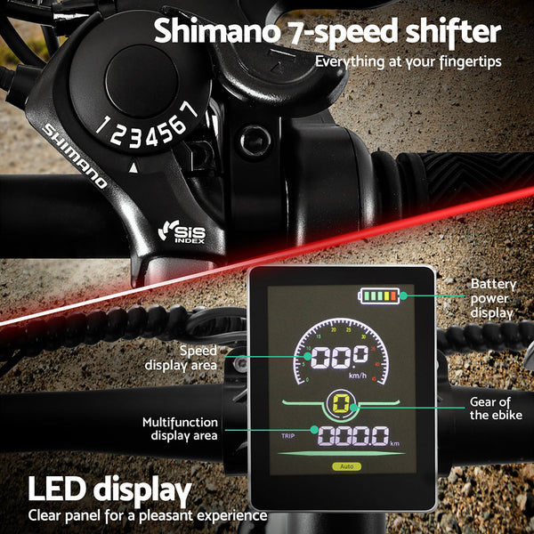 Everfit 27.5 Inch Electric Bike Mountain Bicycle Ebike Battery 21 Speed Electric Bicycles