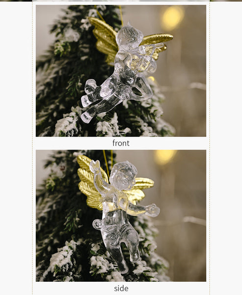 Christmas Decorative Transparent Angel Ornament Creative New Style Small Hanging Decoration Tree Seasonal Decorations