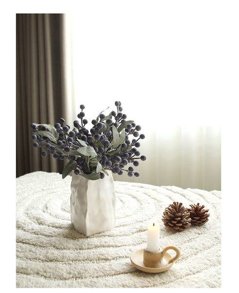 Santayuan New Artificial Berry Blueberry Branch Christmas Tree Decoration Wreath Vine Material Seasonal Decorations