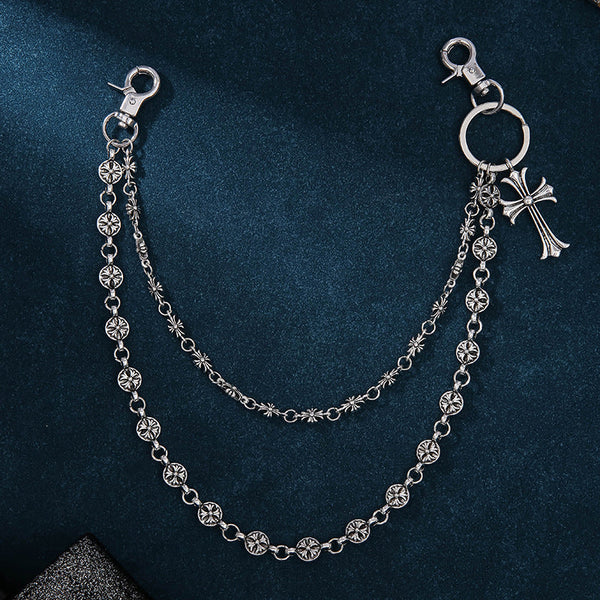 Cross Sword Waist Chain Lobster Buckle Pendant Jeans Bag Hanging Body Chains
