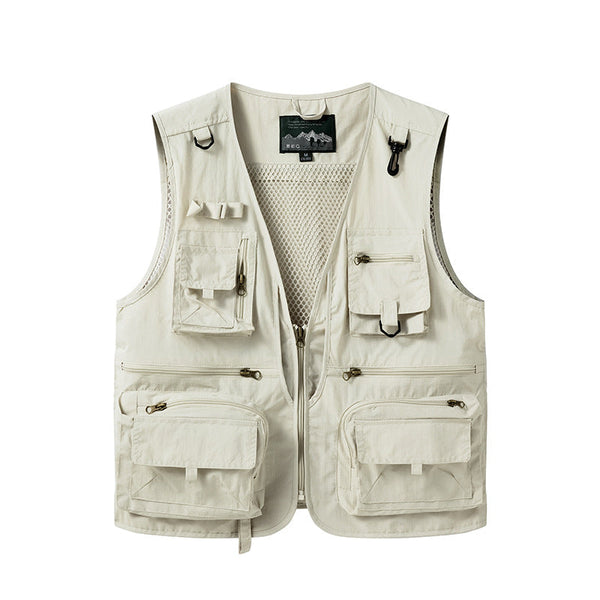 Menas Summer Tactical Vest: 14 Pocket Mesh Ideal For Hiking Fishing Photography & Work Vests