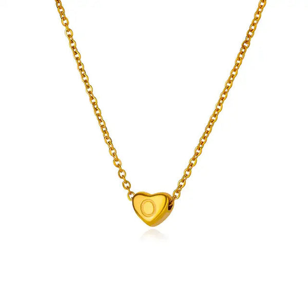 Initial Heart Necklaces For Women Gold Color Stainless Steel Engraved A Z Letter Wedding Bridesmaid Jewelry Gift Necklaces & Pendants
