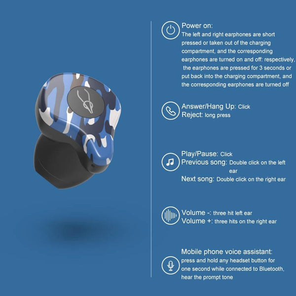 Waterproof Wireless Bluetooth Earphones With Charging Box X12 Ultra Sahara Camo Headsets