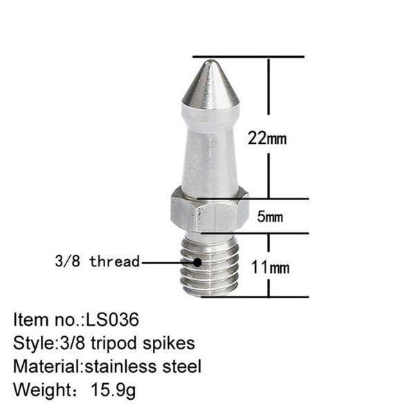 2 Pcs Stainless Steel 3/8 Inch Feet Screws For Slr Tripod Tripod Mount Accessories