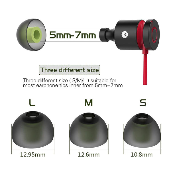 6 Pairs Silicone Ear Caps With Storage Box For 5 To 7 Millimetre Earphone Plugs Headphone Accessories