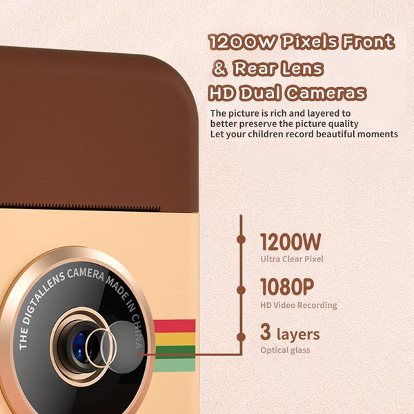 Children's Instant Camera With 2.4 Inch Hd Screen And 16 Gigabyte Memory Card Digital Cameras