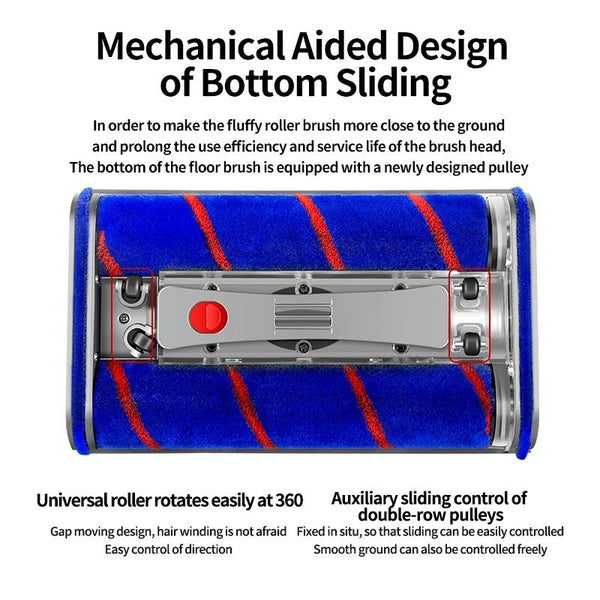 Universal Double Roller Floor Brush For Dyson V7 V8 V10 V11 Vacuum Cleaner Parts