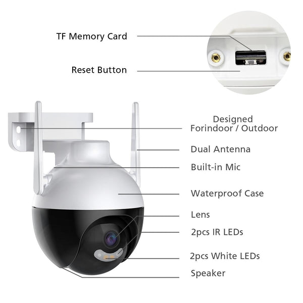 Wireless Hd Smart Camera 4Mp Wifi Surveillance Security Cameras
