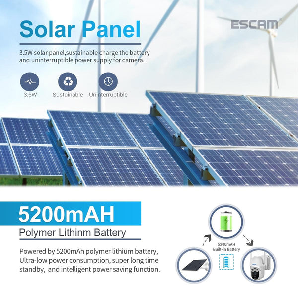 Wireless Solar Camera With Pir Alarm And Cloud Storage Three Megapixel Full Colour Night Vision Ip & Smart Security Camera Systems