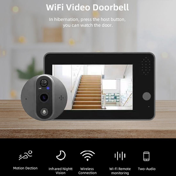 Smart Wifi Doorbell With Night Vision And Motion Detection 4.3 Inch Screen Smart Doorbell Parts